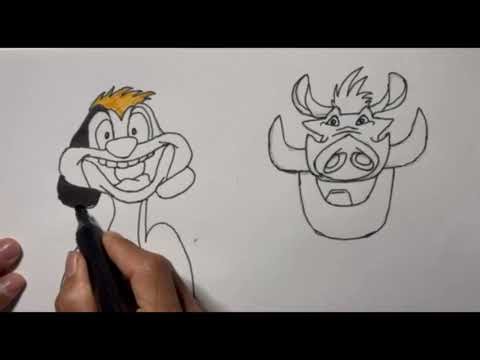 Drawing Timon and Pumbaa | Lion King Fan Art #disney #disneyart #stitch #lionking #timonandpumbaa #