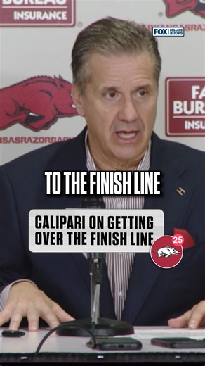 "You get us to the finish line; I will get you over the finish line." John Calipari on his message to Arkansas before today's game against No. 6 Louisville | College Hoops on FOX