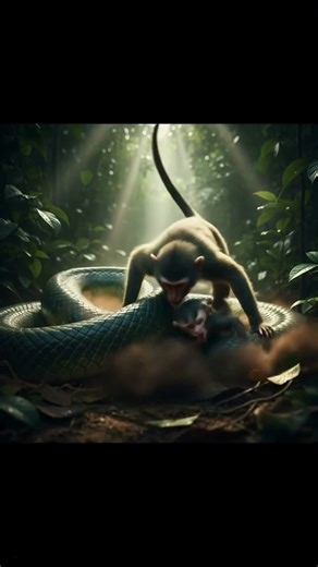 You won’t believe what happens when a giant anaconda attacks a baby monkey!”