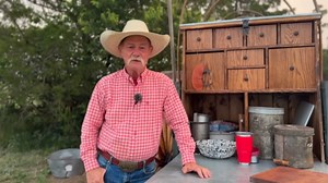 Chuckwagon style banana dessert baked in a Dutch oven
