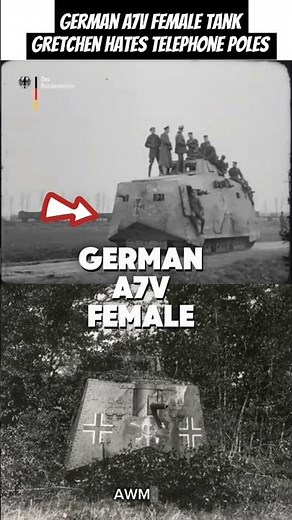 This 1918 German newsreel footage shows the female A7V Tank "Gretchen" maneuver for the camera