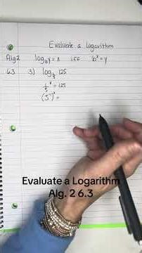 Alg. 2 6.3 Evaluate a logarithm #logarithm #evaluate