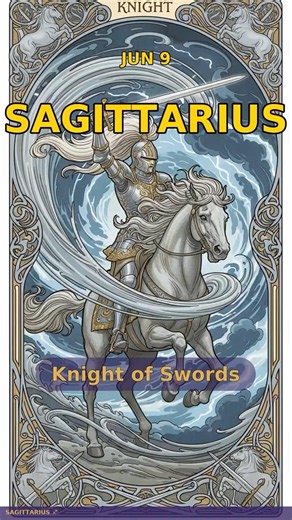 ♐ Sagittarius Daily Tarot | Knight of Swords | Jun 9, 2026 #sagittarius #tarot #zodiac #astrology…