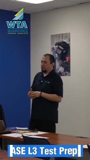 ASE certification training is about more than passing an exam. At WTA’s L3 Test Prep Course, technicians combine classroom instruction with hands-on application to understand how hybrid and electrical systems work in real vehicles. With instructor-led guidance on safety, diagnostics, and live testing, technicians are better prepared for ASE exams and the work they perform every day. #wrkforce #WorkforceDevelopment #workforcetraining #techniciantraining #autotechtraining #fleetmechanics #fleettec