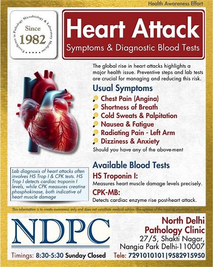 Heart Attack Symptoms & Blood Tests | NDPC Health Awareness Series #ndpc