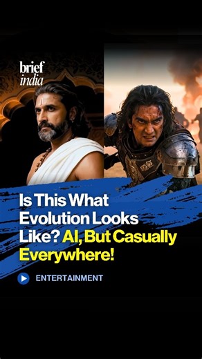 The Brief India on Instagram: "Tech Quietly Enters Indian Entertainment as Mahabharat and Hanuman Return in New Digital Forms. In 2025, AI blended into mainstream entertainment from Mahabharat - Ek Dharmayudh streaming on JioHotstar to the buzz around Chiranjeevi Hanuman -The Eternal, along with the rise of AI-led creators, highlighting how technology subtly influenced what audiences watched and created this year."