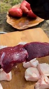 Juicy kebab of Beef Liver and Heart.