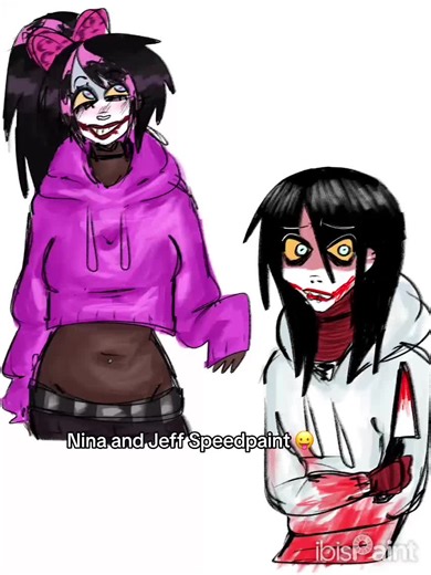 Nina and Jeff the killer Speedpaint? Uh, hell yea. Also Yessir Yessir #creepypastas🖤💢🔪 #fypシ #drawing #fanart #fyp