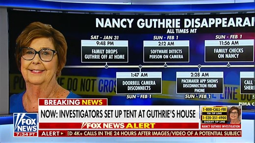 Investigators set up tent at Nancy Guthrie's house after glove found