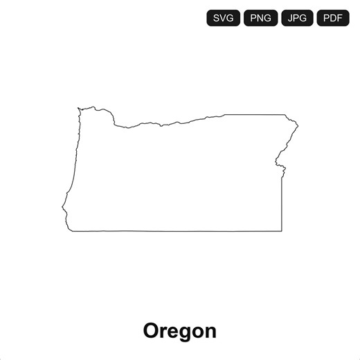 Oregon State Outline SVG PNG PDF | Cricut Silhouette Cut File | Map Clipart Digital Download - Etsy