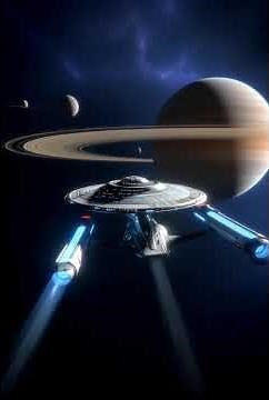 USS Enterprise NCC-1701 Flying Through Saturn Space | 12 Hour Black Screen Ambience