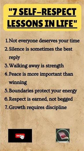 "7 Self Respect Lessons in Life" l deep Psychological facts #shorts #viral #motivation