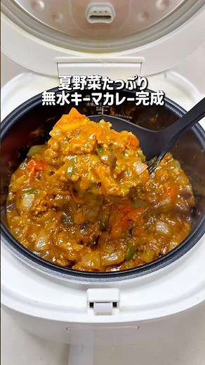 夏野菜たっぷり無水キーマカレー
