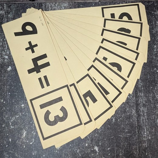 Vintage Set of 10 Math Flashcards 1960s Flash Cards Ephemera, Paper Crafting - Etsy