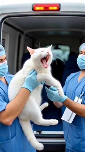 man rescue a weak pregnant cat from tree #humanity #cat #treatment #pragnancy