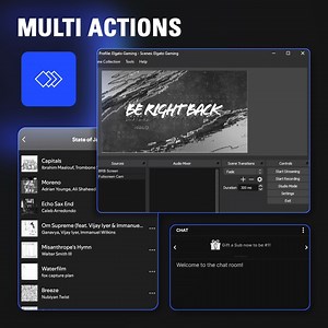 1.4K views | Have you tried Multi Actions on Stream Deck? With one Multi Action key press you can set off a sequence of actions on Stream Deck:  Change to main scene  Start stream ⏱ Wait 3 seconds  Play music ⏱ Wait 1 minute  Post message in chat | Elgato | Facebook