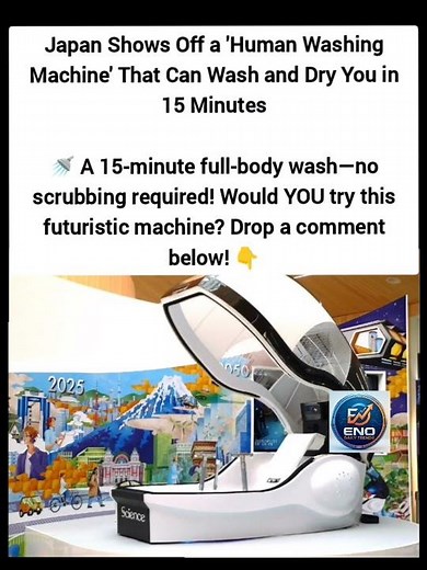 Japan's AI 'Human Washing Machine' Cleans & Dries You in 15 Minutes! 🚿🇯🇵