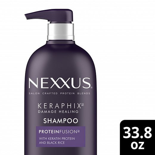 Nexxus Keraphix Shampoo With ProteinFusion for Damaged Hair Keratin Protein, Black Rice, Silicone-Free 33.8 oz