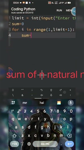 the first n natural number in python #pythonforbeginners #programminglanguage #coding #python