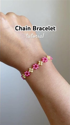 chain bracelet tutorial #beadedbracelet #tutorial #diy #preppy