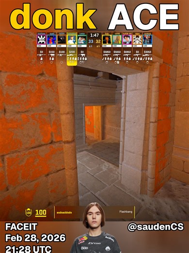 donk - ACE | Anubis | FACEIT CS2 Highlight | Feb 28, 2026 21:28 UTC ▶ Player: donk ▶ Game Stats: 95-38, 2.5 K/D, 146.6 ADR ▶ Crosshair-Code: CSGO-FnJLE-pUbZP-vnNr4-OEcBH-2zpxA ▶ Map: Anubis ▶ Play time: Feb 28, 2026 21:28 UTC #donk #Faceit #counterstrike #CS2