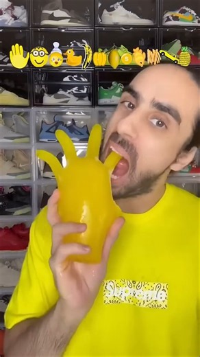 Food ASMR Eating a Hand and all Yellow snacks!#asmr #food #asmrfood #asmreating #satisfying #shorts