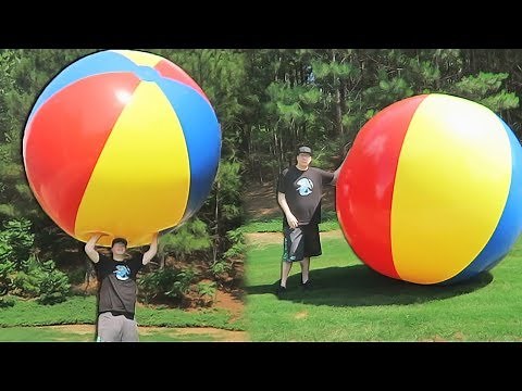 GIANT 12 Foot Tall Beach Ball vs Human