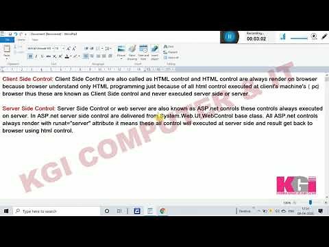 ASP.NET - SERVER SIDE and CLIENT SIDE Control