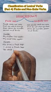 Final part of Classification of Lexical Verbs (Part 4): Lexical Verbs as Finite and Non-finite Verbs. #educational #English #students #lexical #verbs | Table of Knowledge TV