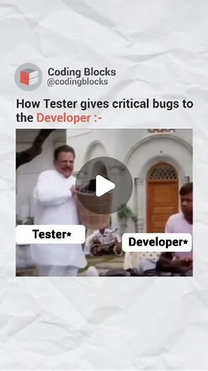 Coding Blocks on Instagram: "Developers vs Testers!! Which one are you? Tag and Share this with your coder friends! Who else can relate to this? Let us know in the comments below! Follow @codingblocks for more!! . . . . . . #CodingBlocks #error #leanrtocode #explorepage #codinghumor #developer #tester #developer #project #programminglife #programmingmemes #reelsinstagram #reelitfeelit #coderlife #instagram #coding #reelkarofeelkaro #instagood #trending #viral #explore #rajpalyadav"