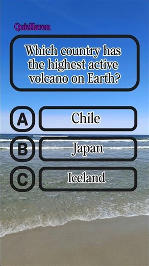 Which country has the highest active volcano on Earth?#quiz #quiztime #question #trivia #knowledge