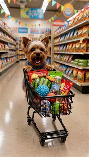 This Tiny Yorkie Went Shopping... and It Got Out of Control! 🛒🐶😂 #cute