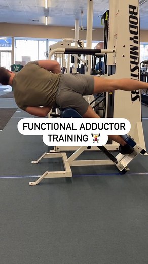 It’s important to consider directly training your hip adductors (groin muscles) for injury prevention and optimal performance. - Maybe you already do train these muscles with the hip adduction machine (where you pinch your knees together)? - I actually think this is a BETTER movement to try out and I’ll tell you why... - With this set up the hip is not flexed (bent) like it is on the seated hip adduction machine. - It’s important to train the hip adductors in a hip position that is more neutral