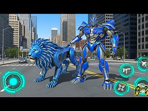 Lion Car Robot Transformers City Battle Game 2026 Part 2 - Android Gameplay