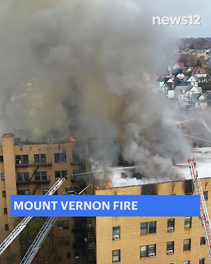 BREAKING NEWS: Five-alarm fire erupts at Mount Vernon apartment building. bit.ly/4pw4NIP | News 12 Hudson Valley