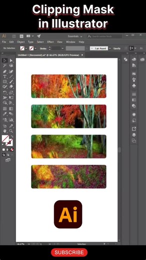 Clipping Mask in Illustrator😲#illustratortutorial#illustratortools#illustrator#illustratorhacks