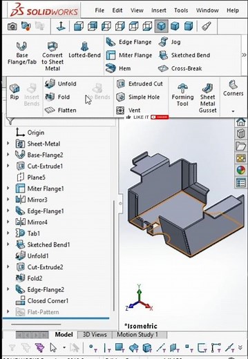 Sheet metal tutorial in solidworks #mechanicaldesign #cadsoftwaretutorial