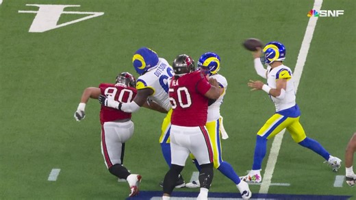 Stafford showcases arm talent on wild 14-yard side-arm sling