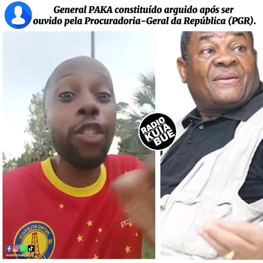 📌 General PAKA constituído arguido após ser ouvido pela Procuradoria-Geral da República (PGR) 🇦🇴📍O oficial-general na reforma Manuel Mendes de Carvalho Pacavira, conhecido como “general Paka”, foi constituído arguido esta terça-feira 13 de janeiro, após ter sido ouvido na Direção Nacional de Investigação e Ação Penal da Procuradoria-Geral da República (PGR). O processo está relacionado com discursos públicos atribuídos ao antigo militar angolano, considerados insultuosos à governação e ao Pr