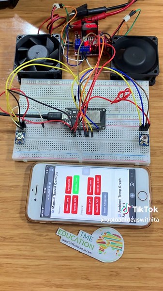 DIY 2 Fans control with ESP32 boards using MLX sensor, phpMyAdmin MysQL, and Webserver #engineering #electronics #mlxsensor