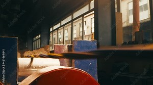 Electric cable production line in process in cable plant