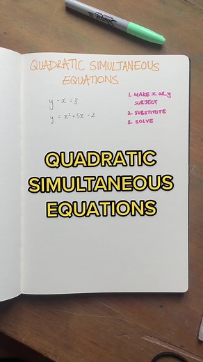 Quadratic simultaneous equations worked example ✏️ #gcsemaths #revision #maths #mathtricks #gcses #edexcelmaths #studytips #mathstips #gcses2023 #fyp #aqamaths #hack