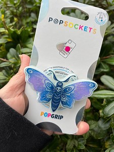 Glow in the Dark Death Moth Popsocket™, Death Moth Phone Grip, Blue Purple Death Moth Popgrip™, Death Moth Stand E Reader, Witchy Moth - Etsy