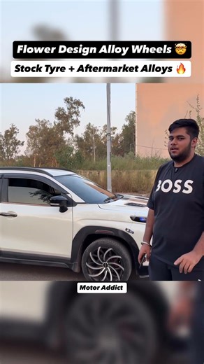 Stock Tyre पर Flower Alloy Wheels 🤯 Fronx Looks Upgrade 🔥 #carreviewindia