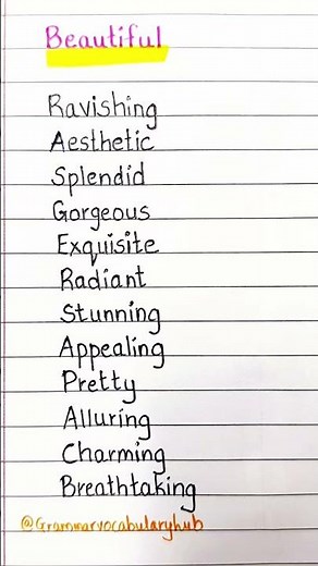 Alternative Words For "BEAUTIFUL"#english #alternative #otherwaystosay #vocabs #synonyms #shorts