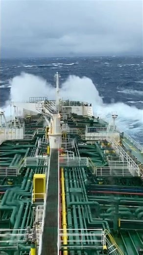 Ship in rough sea | Sailing Through Chaos. #roughsea #lifeatsea #ship #shorts