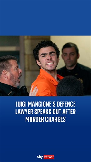 "We're going to fight it tooth and nail" Luigi Mangione's defence lawyer Thomas Dickey speaks out after murder charges. #luigimangione #newyork | Sky News
