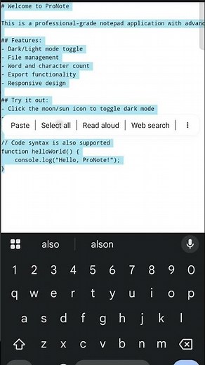 ProNote – Advanced Notepad using HTML, CSS & JavaScript | Responsive Text Editor Project