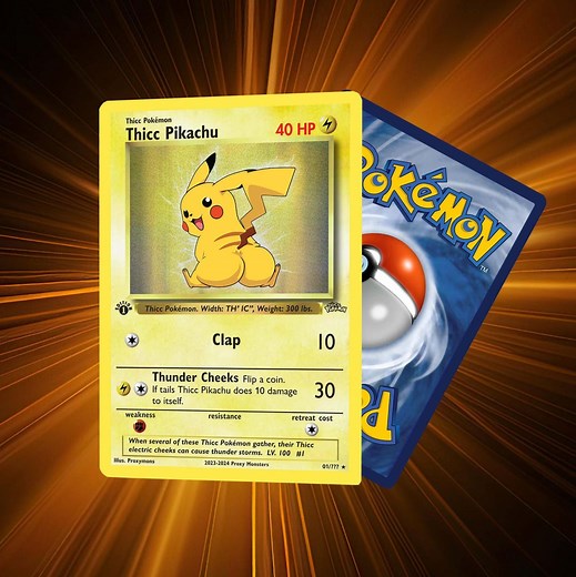 Custom-made Thicc Pikachu Card - Etsy