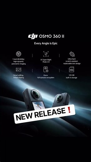New DJI Osmo 360 II (2) released today in China #dji #cameragear #cameragearnews #dji360 #insta360
